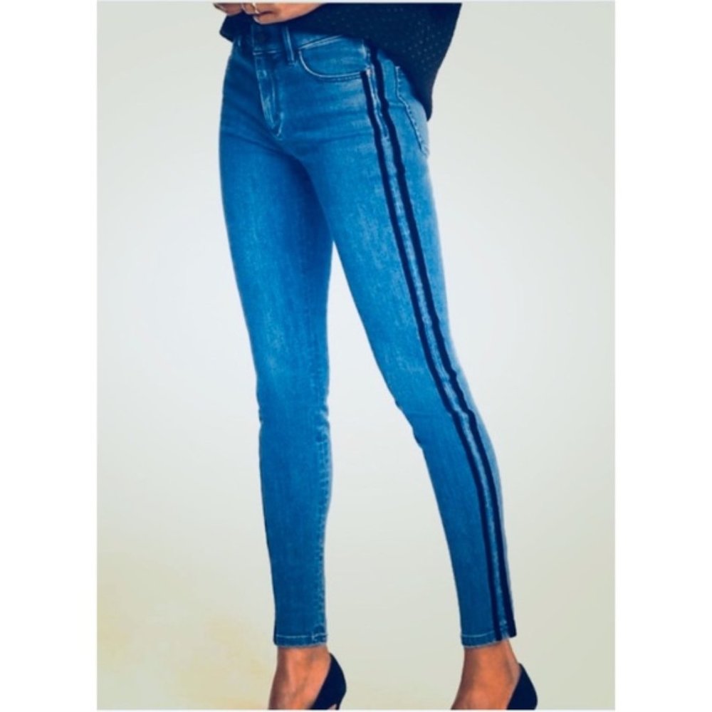 ANN TAYLOR “The Skinny” Velvet Side Stripe Jeans-8